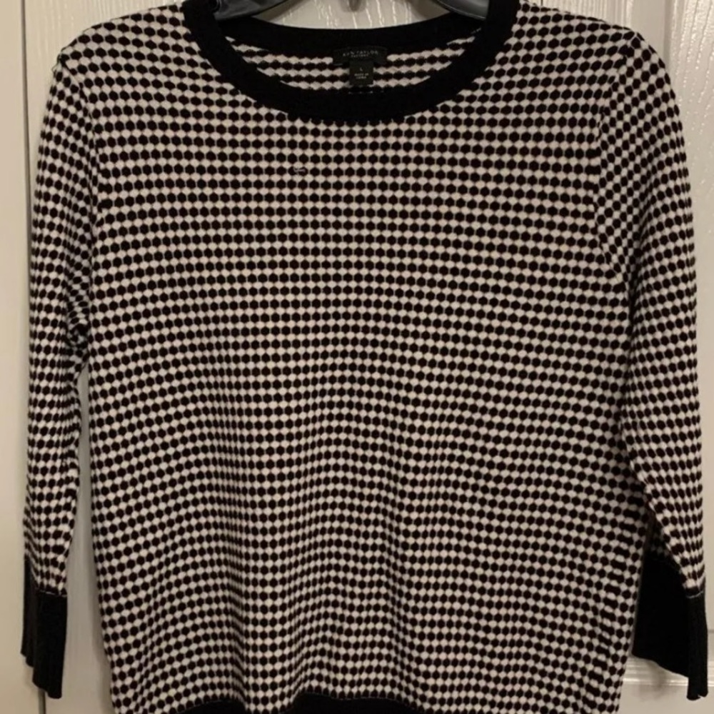 Ann Taylor Black White sweater.